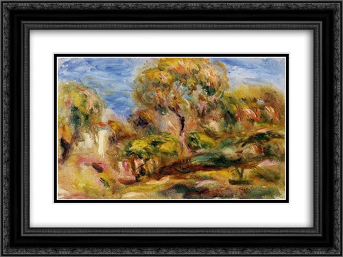 Landscape 24x18 Black Ornate Wood Framed Art Print Poster with Double Matting by Renoir, Pierre Auguste