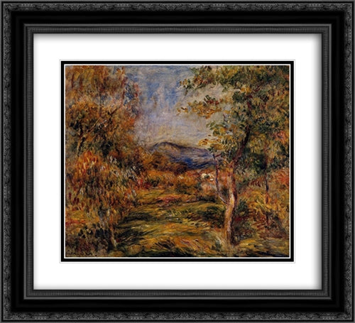 Cagnes Landscape 22x20 Black Ornate Wood Framed Art Print Poster with Double Matting by Renoir, Pierre Auguste