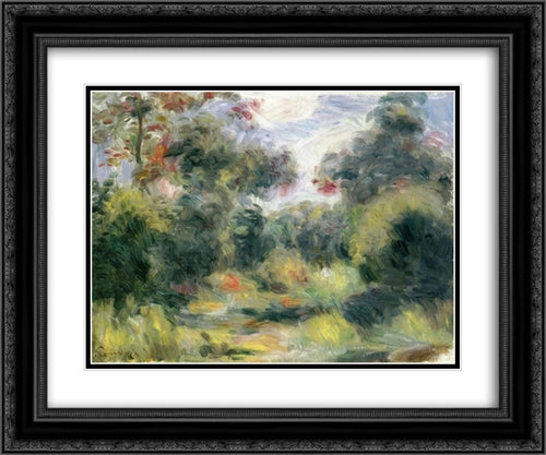 Clearing 24x20 Black Ornate Wood Framed Art Print Poster with Double Matting by Renoir, Pierre Auguste