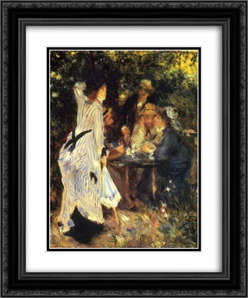 In the Garden 20x24 Black Ornate Wood Framed Art Print Poster with Double Matting by Renoir, Pierre Auguste