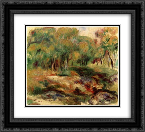 Landscape 22x20 Black Ornate Wood Framed Art Print Poster with Double Matting by Renoir, Pierre Auguste