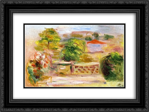 Landscape 24x18 Black Ornate Wood Framed Art Print Poster with Double Matting by Renoir, Pierre Auguste