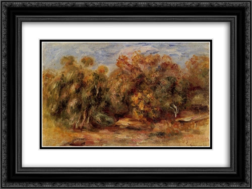 Landscape 24x18 Black Ornate Wood Framed Art Print Poster with Double Matting by Renoir, Pierre Auguste