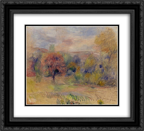 Landscape 22x20 Black Ornate Wood Framed Art Print Poster with Double Matting by Renoir, Pierre Auguste