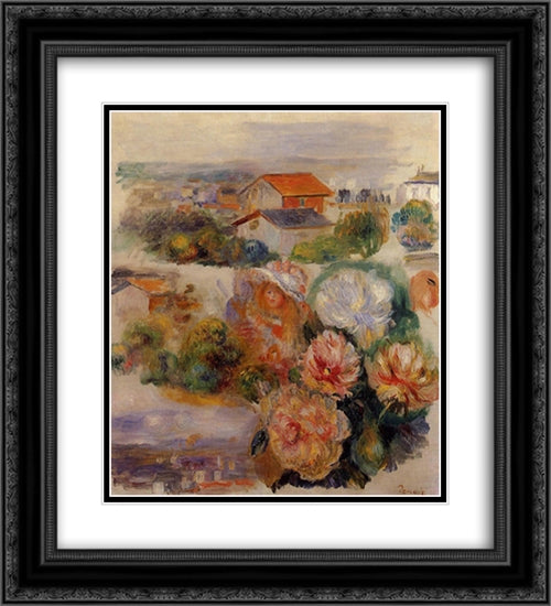 Landscape 20x22 Black Ornate Wood Framed Art Print Poster with Double Matting by Renoir, Pierre Auguste