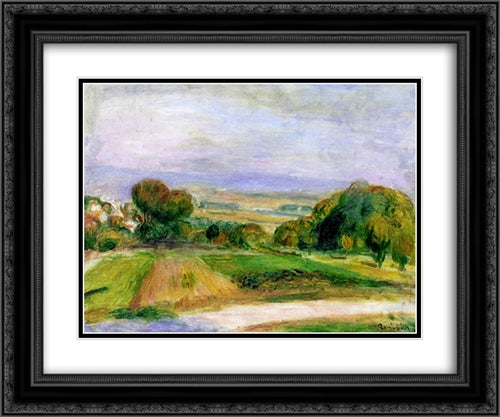 Landscape 24x20 Black Ornate Wood Framed Art Print Poster with Double Matting by Renoir, Pierre Auguste