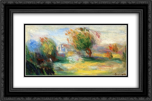 Landscape 24x16 Black Ornate Wood Framed Art Print Poster with Double Matting by Renoir, Pierre Auguste