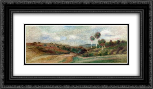 Landscape 24x14 Black Ornate Wood Framed Art Print Poster with Double Matting by Renoir, Pierre Auguste