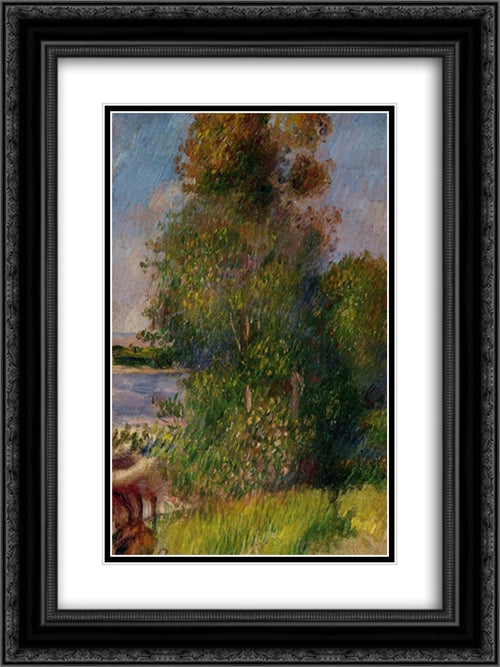 Landscape 18x24 Black Ornate Wood Framed Art Print Poster with Double Matting by Renoir, Pierre Auguste