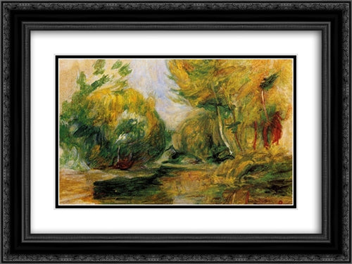 Landscape 24x18 Black Ornate Wood Framed Art Print Poster with Double Matting by Renoir, Pierre Auguste