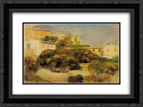 Landscape 24x18 Black Ornate Wood Framed Art Print Poster with Double Matting by Renoir, Pierre Auguste