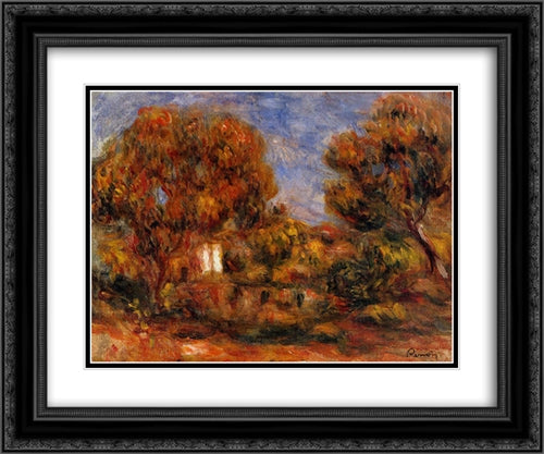 Landscape 24x20 Black Ornate Wood Framed Art Print Poster with Double Matting by Renoir, Pierre Auguste