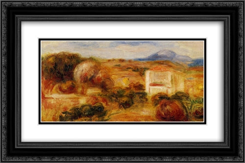 Landscape with White House 24x16 Black Ornate Wood Framed Art Print Poster with Double Matting by Renoir, Pierre Auguste