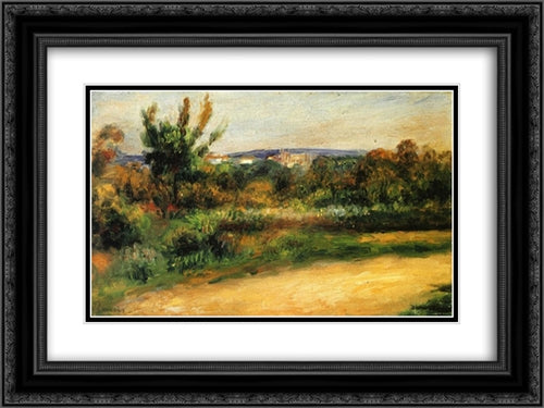 Midday Landscape 24x18 Black Ornate Wood Framed Art Print Poster with Double Matting by Renoir, Pierre Auguste