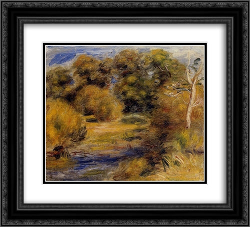 The Clearing 22x20 Black Ornate Wood Framed Art Print Poster with Double Matting by Renoir, Pierre Auguste