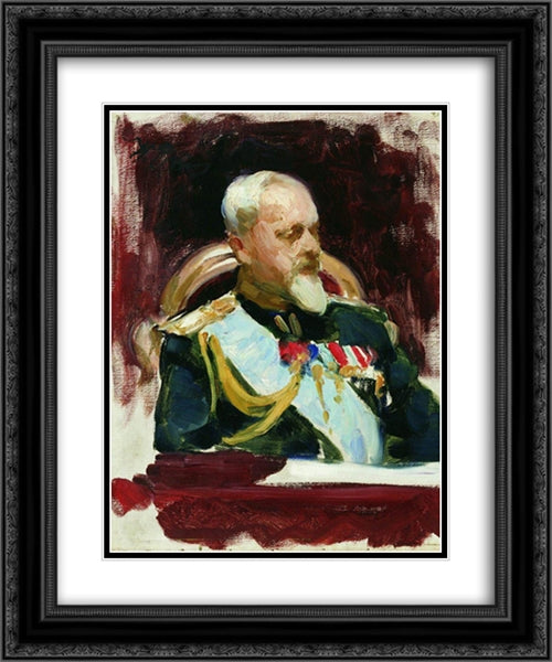 Sketch for the painting Ceremonial Meeting of the State Council on May 7, 1901 20x24 Black Ornate Wood Framed Art Print Poster with Double Matting by Repin, Ilya