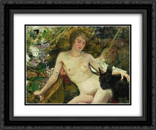 The model 24x20 Black Ornate Wood Framed Art Print Poster with Double Matting by Repin, Ilya