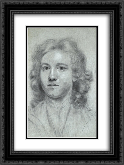 Self-Portrait 18x24 Black Ornate Wood Framed Art Print Poster with Double Matting by Reynolds, Joshua