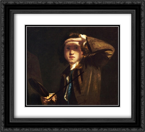 Self-Portrait 22x20 Black Ornate Wood Framed Art Print Poster with Double Matting by Reynolds, Joshua