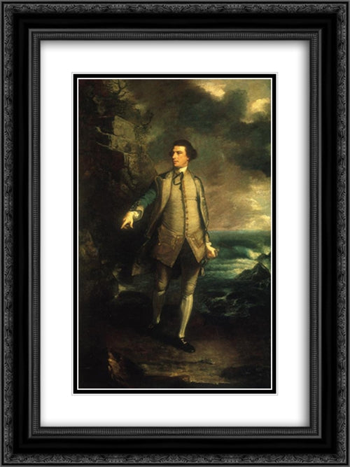 Augustus Keppel 18x24 Black Ornate Wood Framed Art Print Poster with Double Matting by Reynolds, Joshua