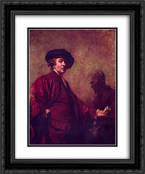 Self-Portrait 20x24 Black Ornate Wood Framed Art Print Poster with Double Matting by Reynolds, Joshua