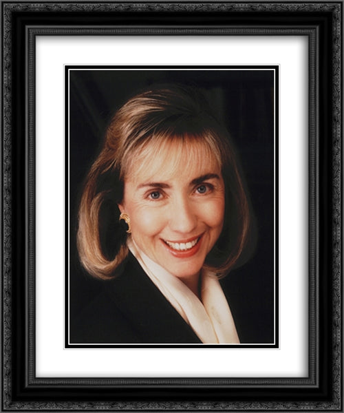 Hillary Rodham Clinton 20x24 Black Ornate Wood Framed Art Print Poster with Double Matting by Library of Congress