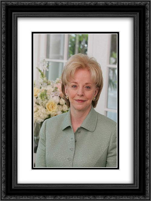 Official portrait of Mrs. Lynne Cheney. Naval Observatory 18x24 Black Ornate Wood Framed Art Print Poster with Double Matting by Library of Congress