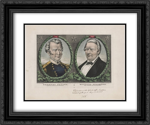 Zachary Taylor, people's candidate for President 24x20 Black Ornate Wood Framed Art Print Poster with Double Matting by Library of Congress