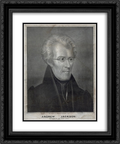 Andrew Jackson, President of the United States 20x24 Black Ornate Wood Framed Art Print Poster with Double Matting by Library of Congress