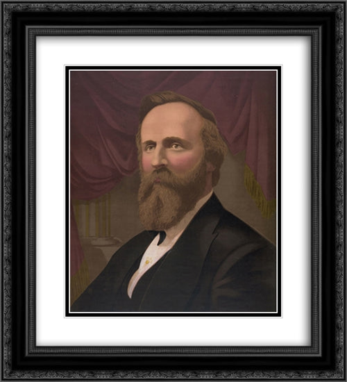 President'--'Rutherford B. Hayes' 20x22 Black Ornate Wood Framed Art Print Poster with Double Matting by Library of Congress