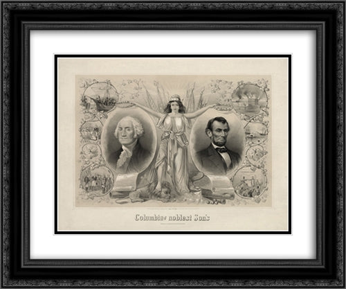 Columbia's noblest sons 24x20 Black Ornate Wood Framed Art Print Poster with Double Matting by Library of Congress