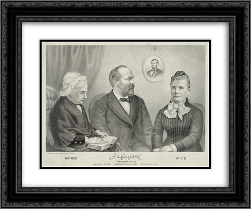 J.A. Garfield, President of U.S. 24x20 Black Ornate Wood Framed Art Print Poster with Double Matting by Library of Congress