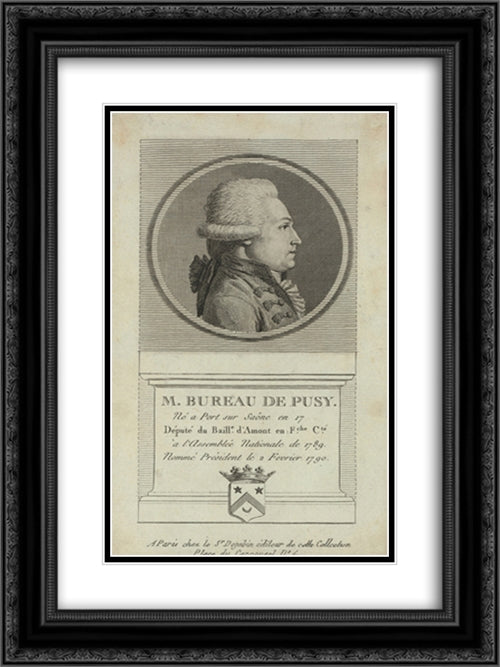 M. Bureau de Pusy. N a Port sur Sa´ne en 17[...], dput du Baille d'Amont en fche ct   l'assemble nationale de 1789, nomm prsident le 2 fevrier 1790 18x24 Black Ornate Wood Framed Art Print Poster with Double Matting by Library of Congress