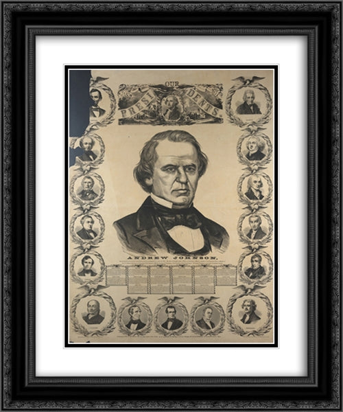 Our presidents 20x24 Black Ornate Wood Framed Art Print Poster with Double Matting by Library of Congress