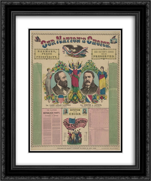 Our nation's choice--Gen. James Abram Garfield, Republican candidate for President, Gen. Chester A. Arthur, Republican Candidate for Vice-President 20x24 Black Ornate Wood Framed Art Print Poster with Double Matting by Library of Congress