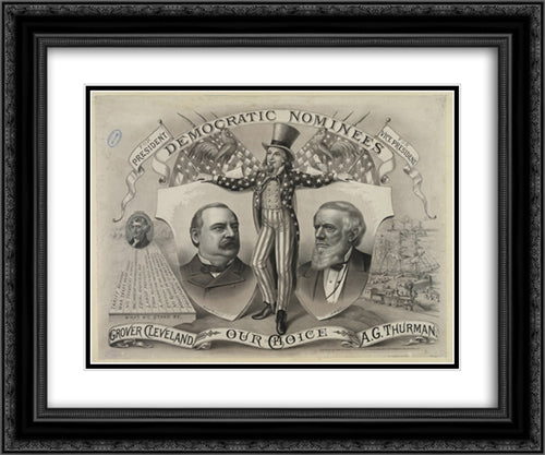 Our choice, Grover Cleveland, A.G. Thurman. Democratic nominees, for president [and] for vice president 24x20 Black Ornate Wood Framed Art Print Poster with Double Matting by Library of Congress