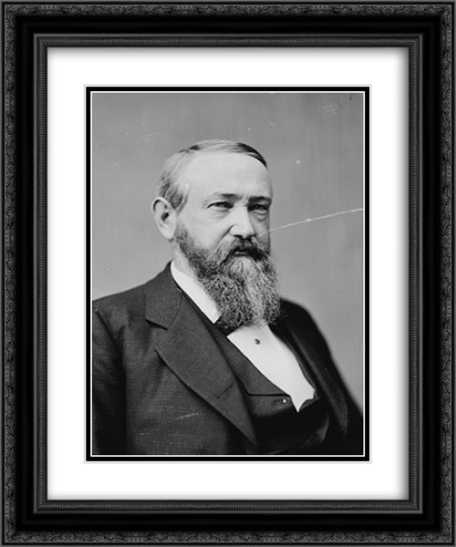 President Benjamin Harrison 20x24 Black Ornate Wood Framed Art Print Poster with Double Matting by Library of Congress