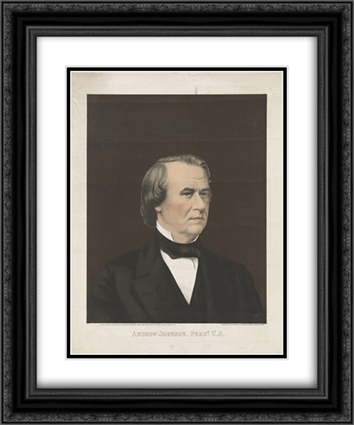 Andrew Johnson, Prest. U.S. 20x24 Black Ornate Wood Framed Art Print Poster with Double Matting by Library of Congress