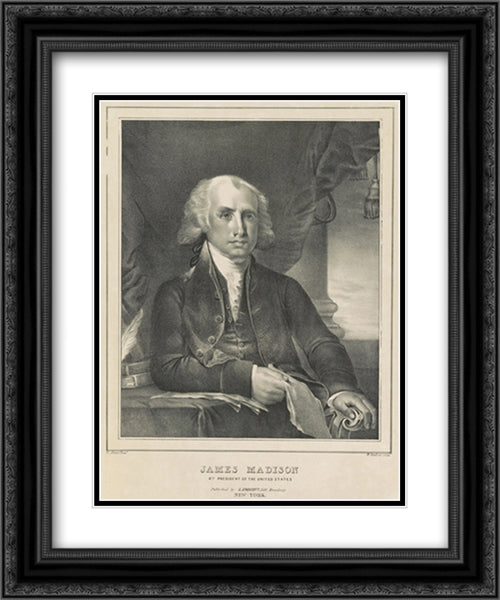 James Madison, 4th president of the United States 20x24 Black Ornate Wood Framed Art Print Poster with Double Matting by Library of Congress