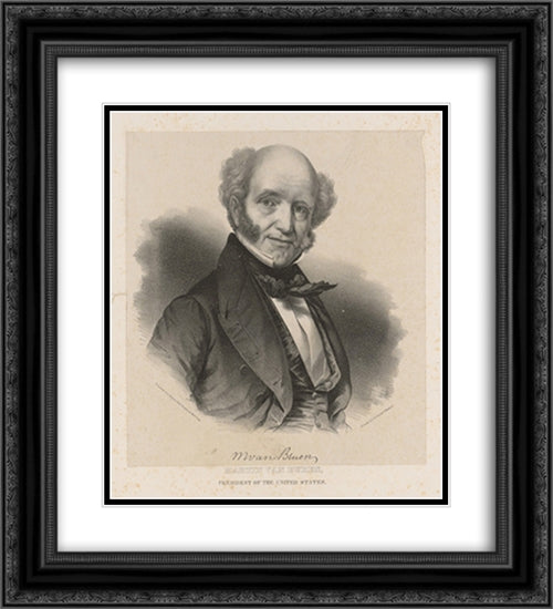 Martin Van Buren, President of the United States 20x22 Black Ornate Wood Framed Art Print Poster with Double Matting by Library of Congress