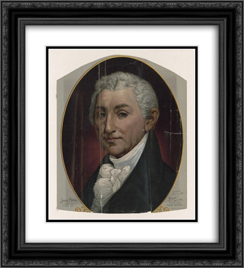 James Monroe, born 1758, died 1831 - president 1817-1825, author of the Monroe doctrine 20x22 Black Ornate Wood Framed Art Print Poster with Double Matting by Library of Congress