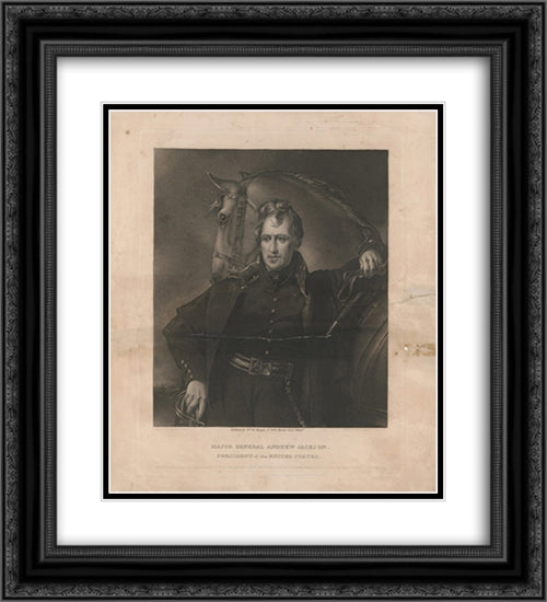 Major General Andrew Jackson, President of the United States 20x22 Black Ornate Wood Framed Art Print Poster with Double Matting by Library of Congress
