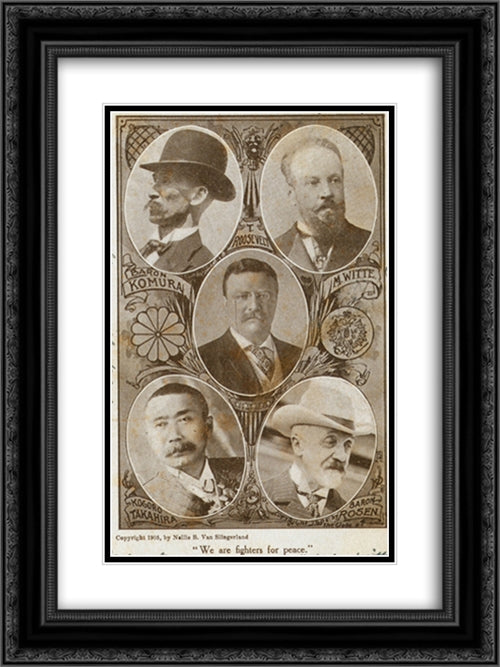 Theodore Roosevelt We Are Fighters for Peace 20x24 Black Ornate Wood Framed Art Print Poster with Double Matting by Library of Congress