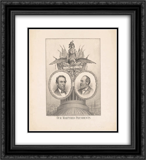 Our martyred presidents 20x22 Black Ornate Wood Framed Art Print Poster with Double Matting by Library of Congress