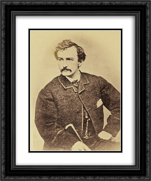 Wilkes Booth 20x24 Black Ornate Wood Framed Art Print Poster with Double Matting by Library of Congress