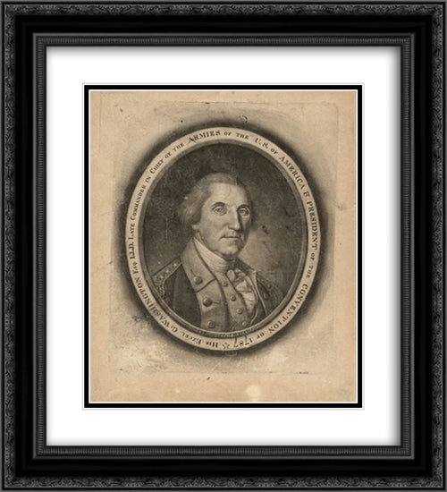 His Excel: G: Washington Esq: L.L.D. Late commander in chief of the armies of the U.S. of America & president of the Convention of 1787 20x22 Black Ornate Wood Framed Art Print Poster with Double Matting by Library of Congress
