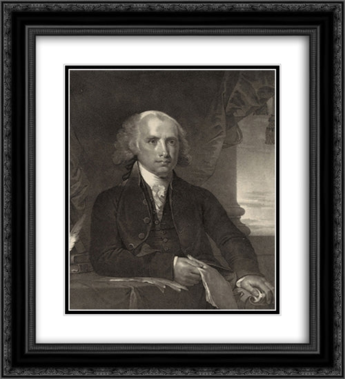 James Madison, fourth President of the United States 20x22 Black Ornate Wood Framed Art Print Poster with Double Matting by Library of Congress