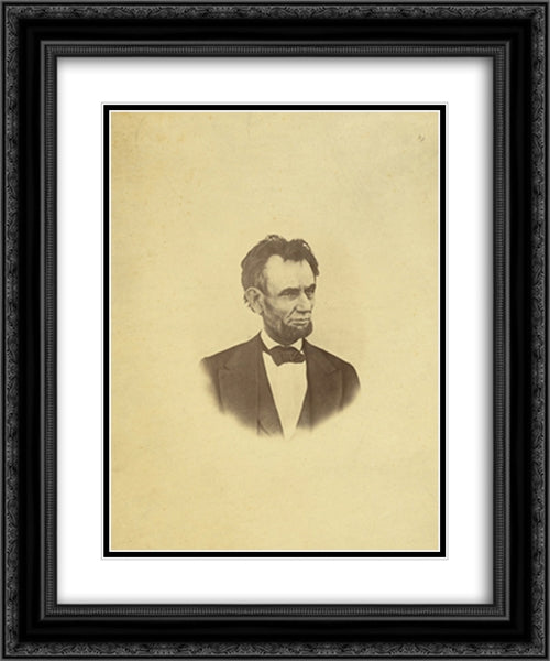 The latest photograph of President Lincoln - taken on the balcony at the White House, March 6, 1865 20x24 Black Ornate Wood Framed Art Print Poster with Double Matting by Library of Congress