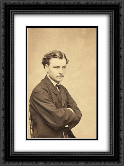 Robert Lincoln, son of President Abraham Lincoln, half-length portrait, seated 18x24 Black Ornate Wood Framed Art Print Poster with Double Matting by Library of Congress