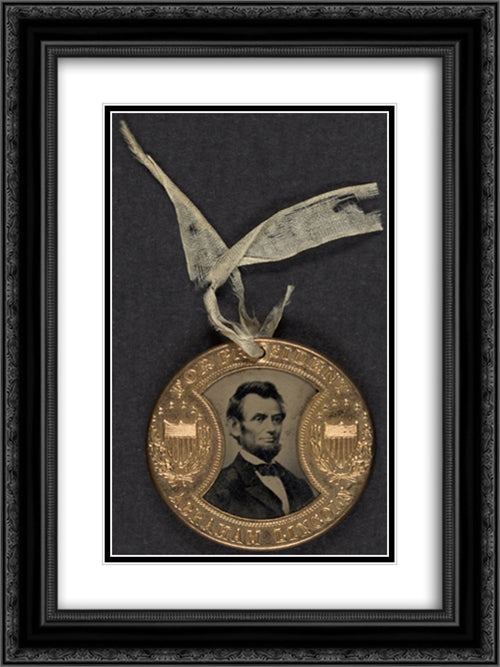For president Abraham Lincoln -- For vice president Andrew Johnson 18x24 Black Ornate Wood Framed Art Print Poster with Double Matting by Library of Congress